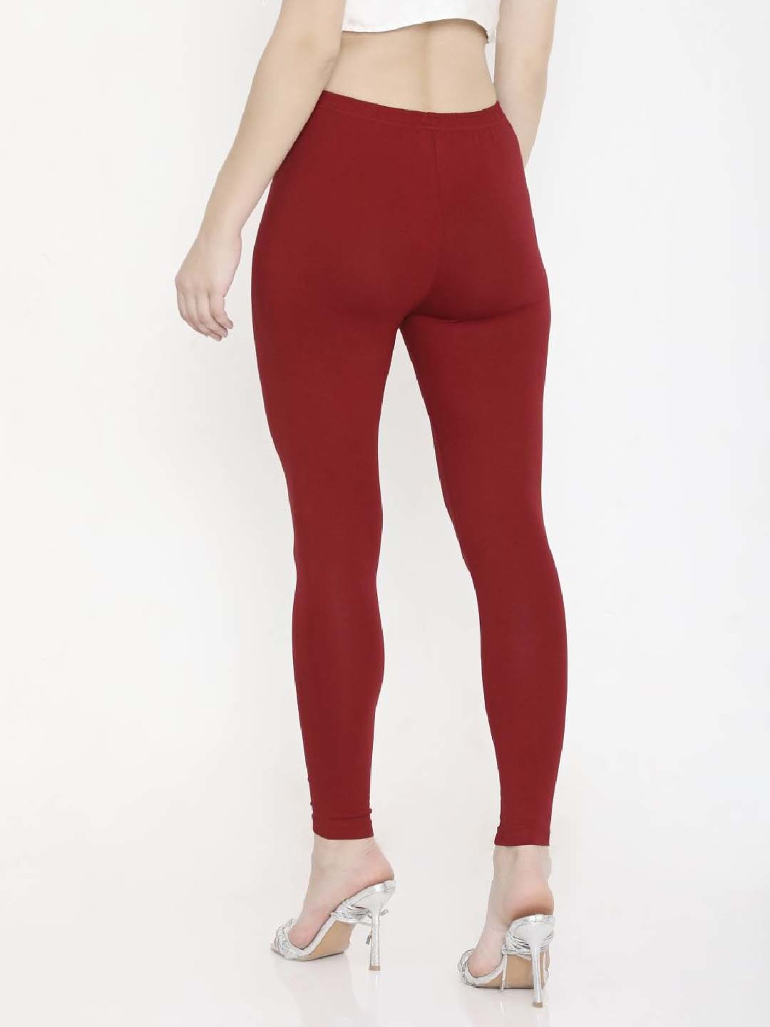 FEELINGS Maroon Plain Leggings