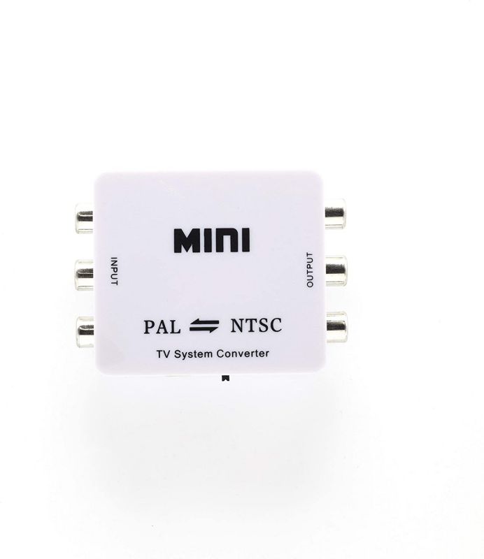 NTSC to PAL Converter Kit - TV Converter from PAL to NTSC - Bi-Directional TV System Converter Adapter with Two RCA Cables - (White) - Does NOT Convert Actual DVD OR VHS, ONLY Output