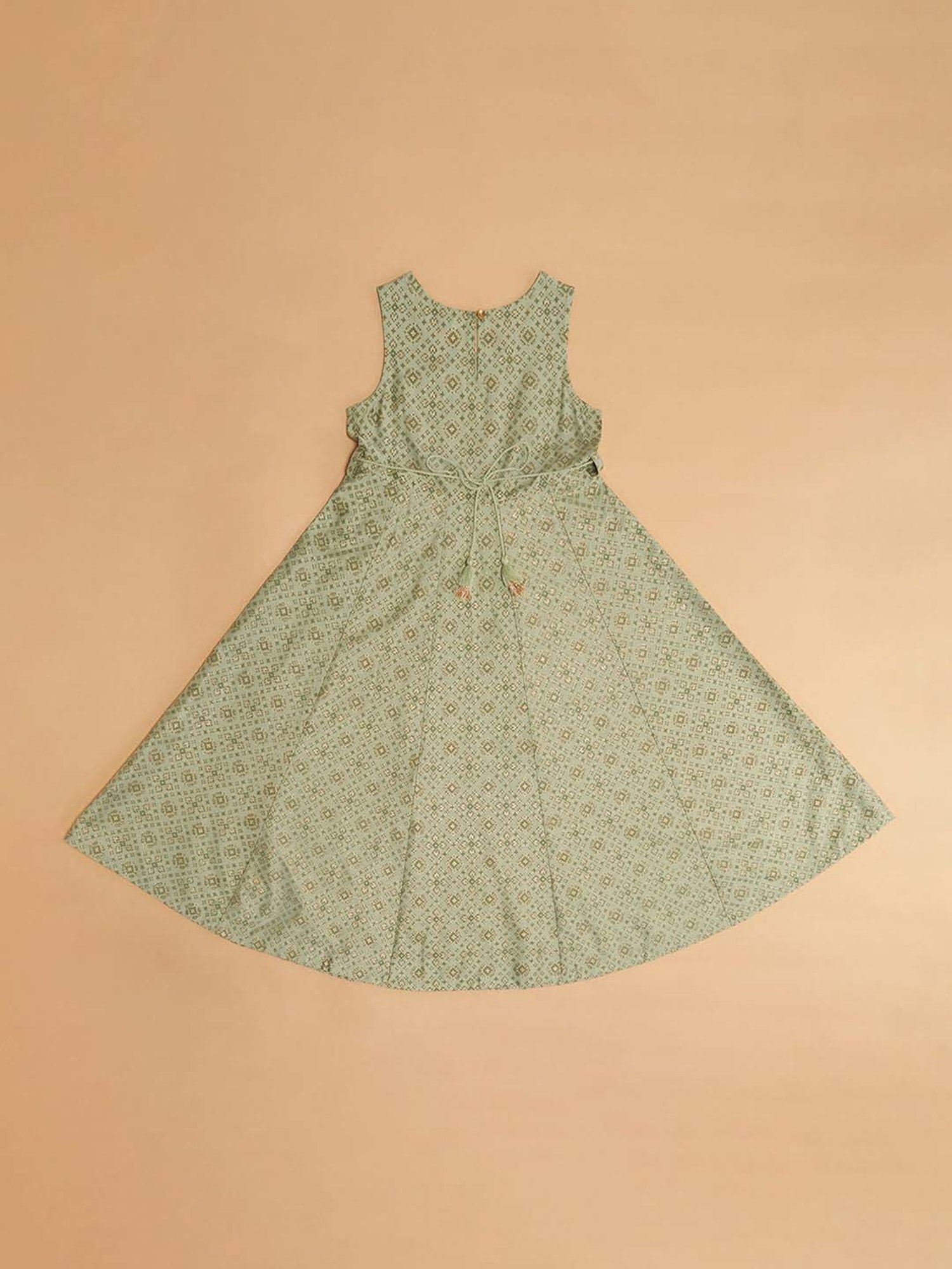 Akkriti by Pantaloons Kids Green Printed Dress