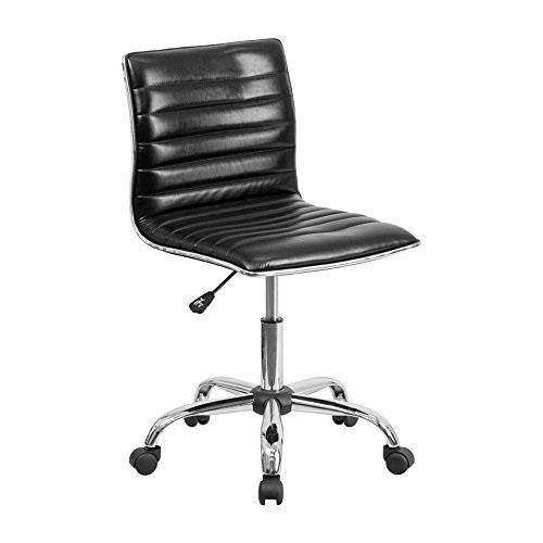 offex midback armless black ribbed designer task chair