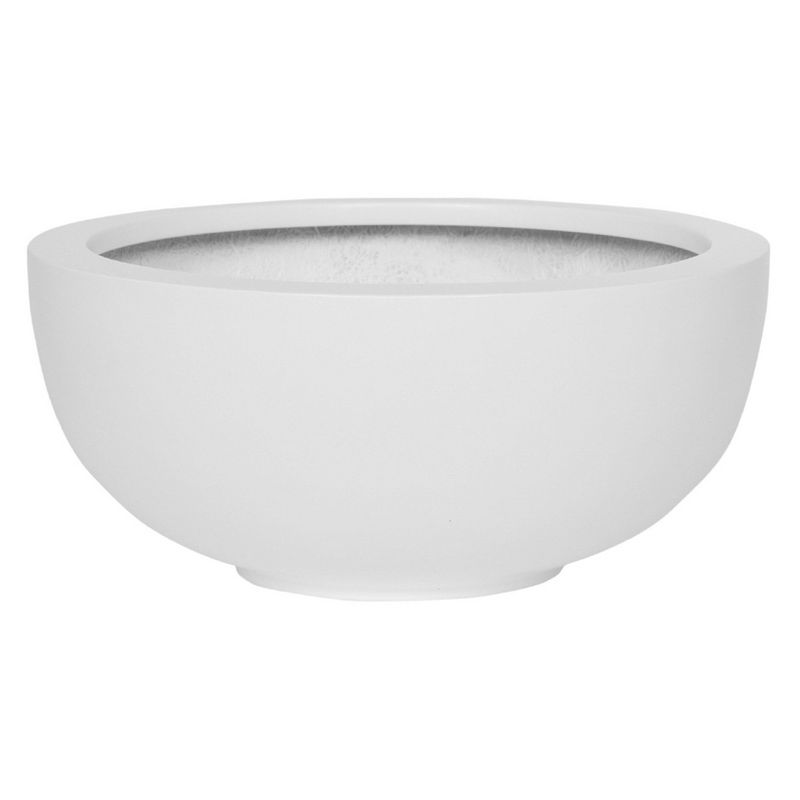 Small Maud Fiberstone Indoor/Outdoor Modern Planter Bowl White - Pottery Pots