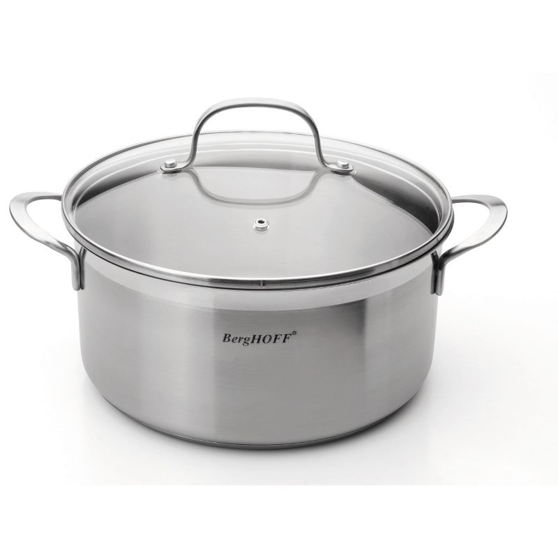 BergHOFF Bistro 9.5" 18/10 Stainless Steel Covered Stockpot 4.8 Qt