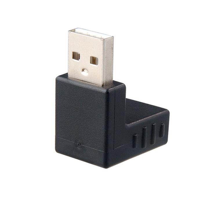 2pcs USB Male to Female 90 D Low Profile Down Right Angled Extension Adapter