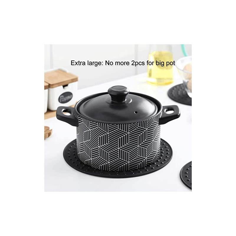 Large, Thick Silicone Trivet Mat Set For Hot Dishes,Pots and Pans, Kitchen Hot Pads for Countertop and Table, Silicone Pot Holders, 2 Large and 2 Regular Sizes S/4 (Teal)