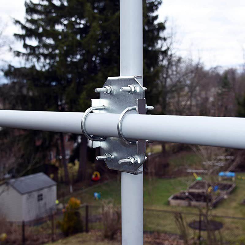 XBoom MIMO Antenna Mast CrossOver Bracket Kit for 125 to 20 OD Pipes Includes Heavy Duty RightAngle Plate Mounting Hardware