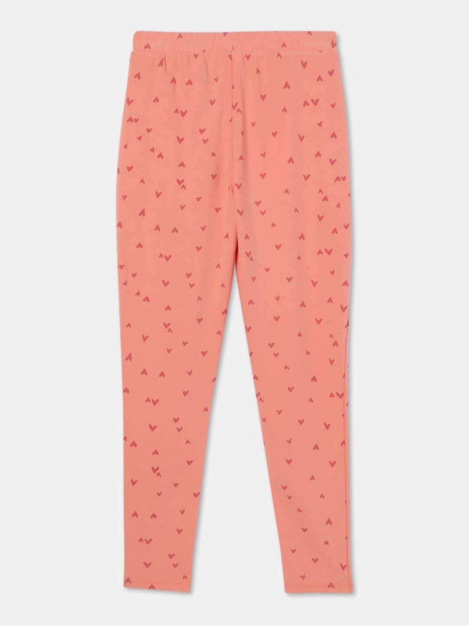 Jockey Girls Baby Pink Cotton Printed Jeggings