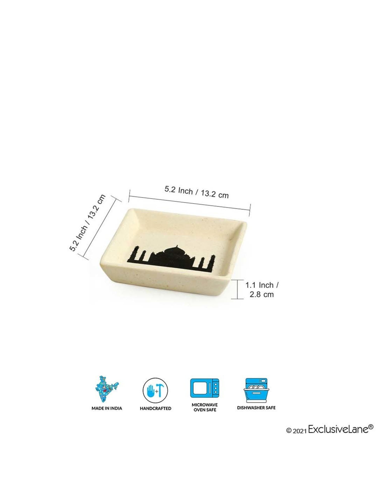 ExclusiveLane Daawat-e-Taj Beige Ceramic Serving Platters - Set of 2