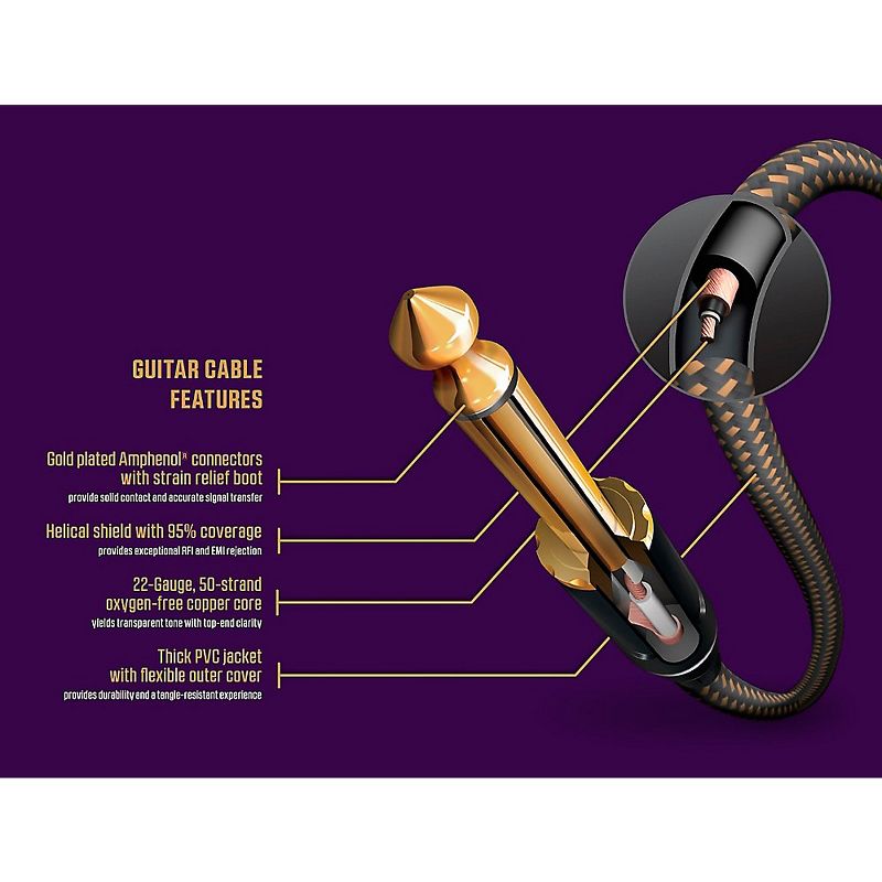 Livewire Signature Guitar Cable Straight/Straight Black and Gray 20 ft.