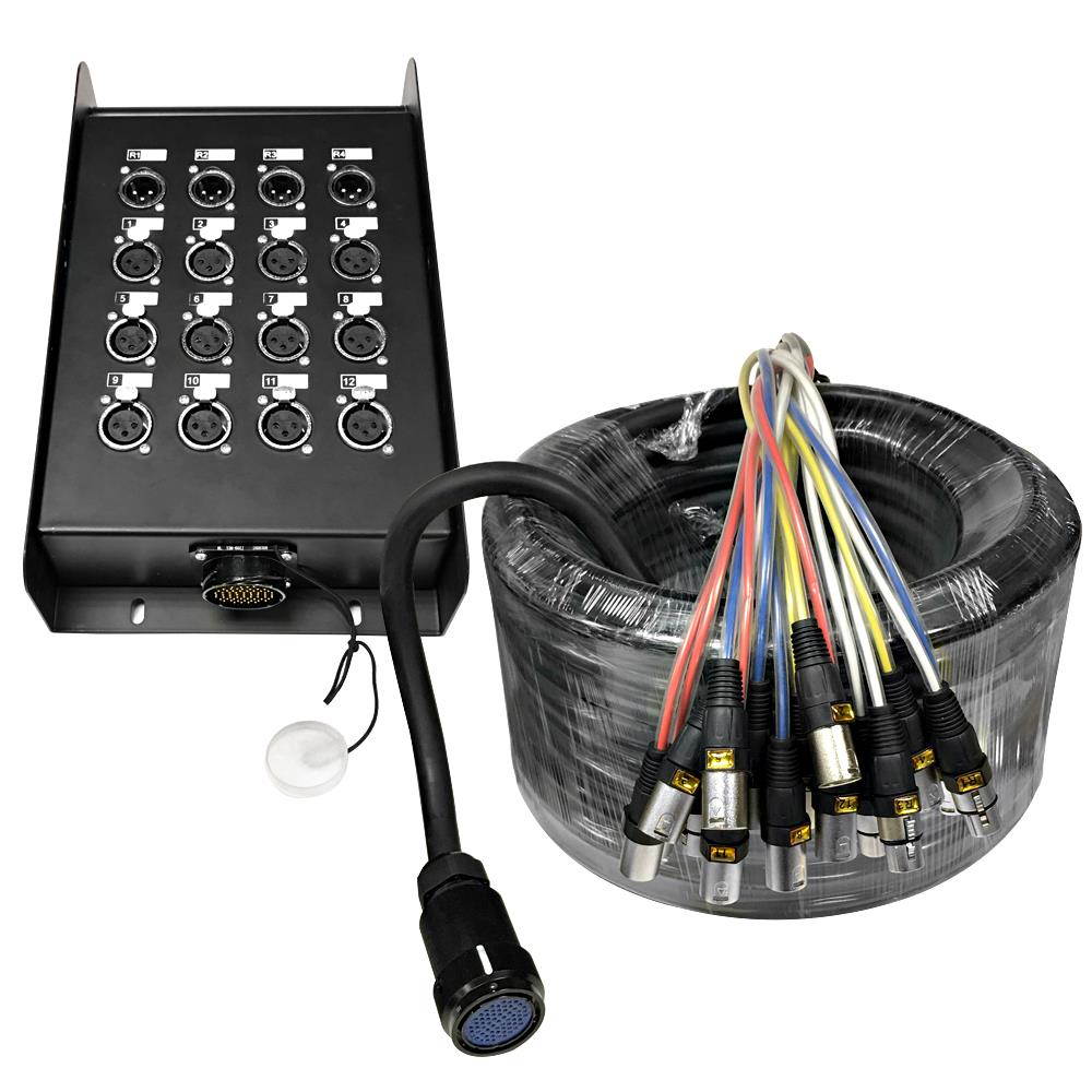 Seismic Audio - SAMP-12x4x100 - 12 Channel, 100 Foot XLR Snake Cable with Multi Pin Easy Disconnect Trunk for Recording, Stage, Studio use