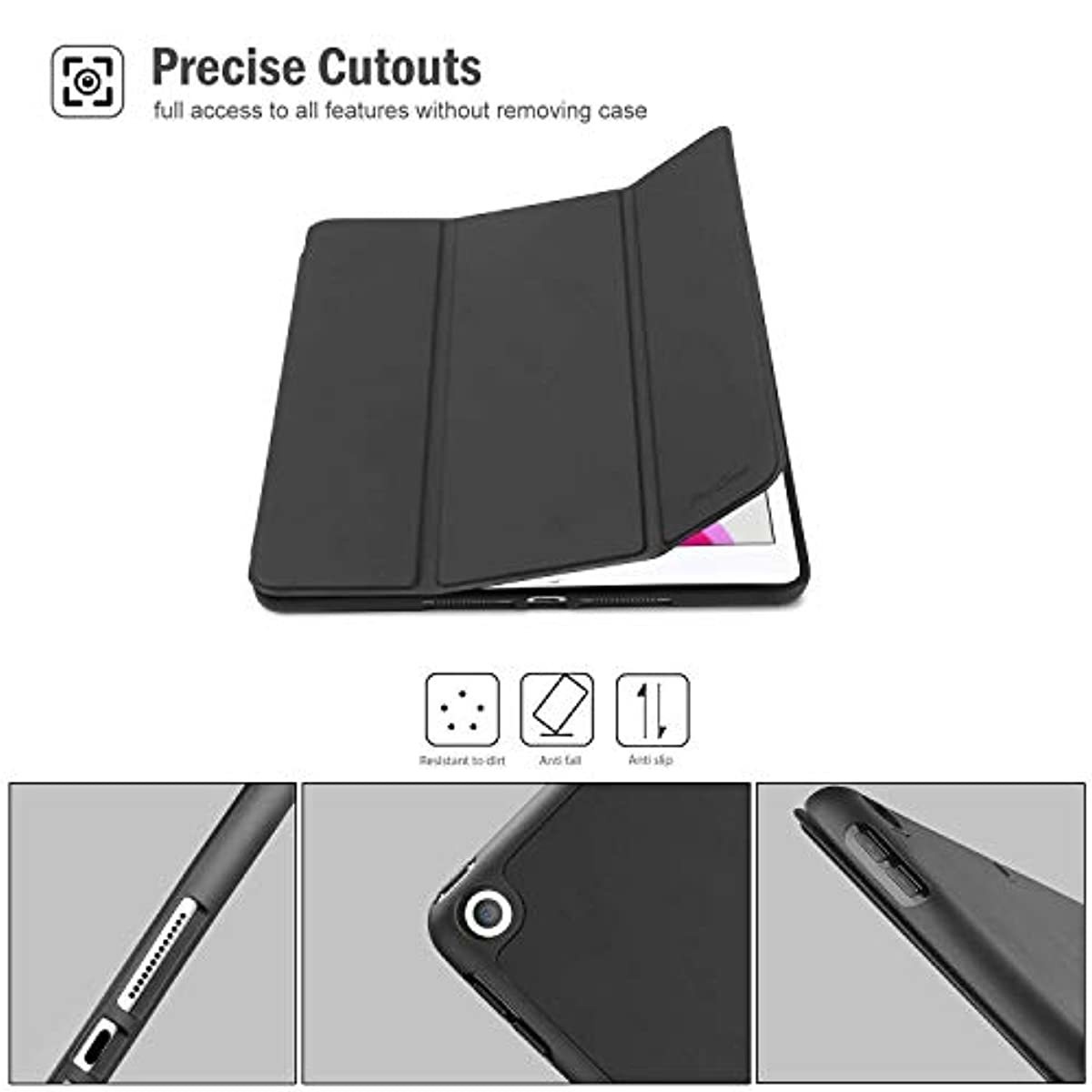 ProCase iPad 10.2 7th Generation 2019 Soft Slim Stand Smart Case Bundle with iPad 10.2 7th Gen 2019 Privacy Screen Protector
