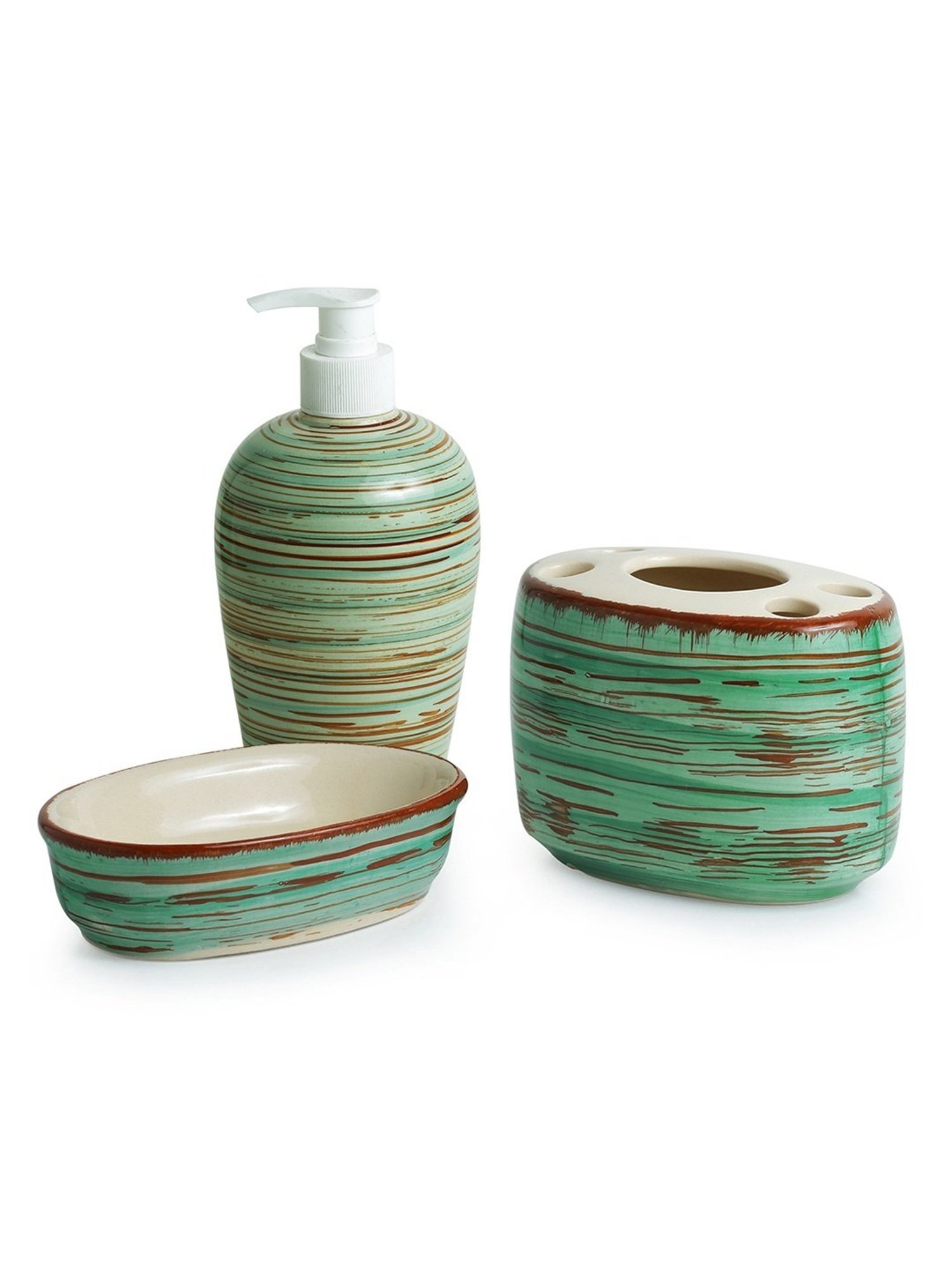 VarEesha Aztec Multicolor Ceramic Bath Accessories - Set of 2