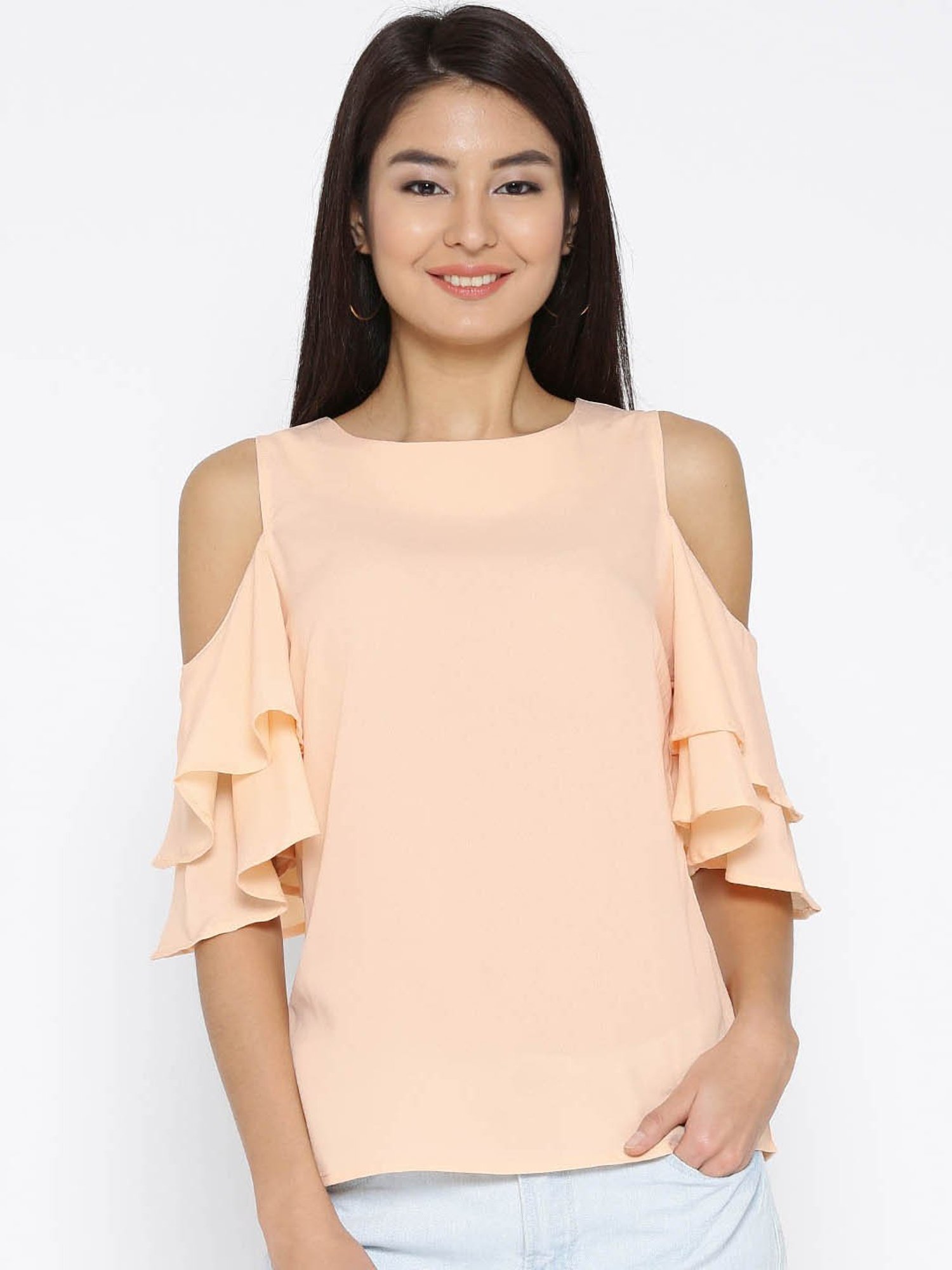 Sera Peach Regular Fit Top
