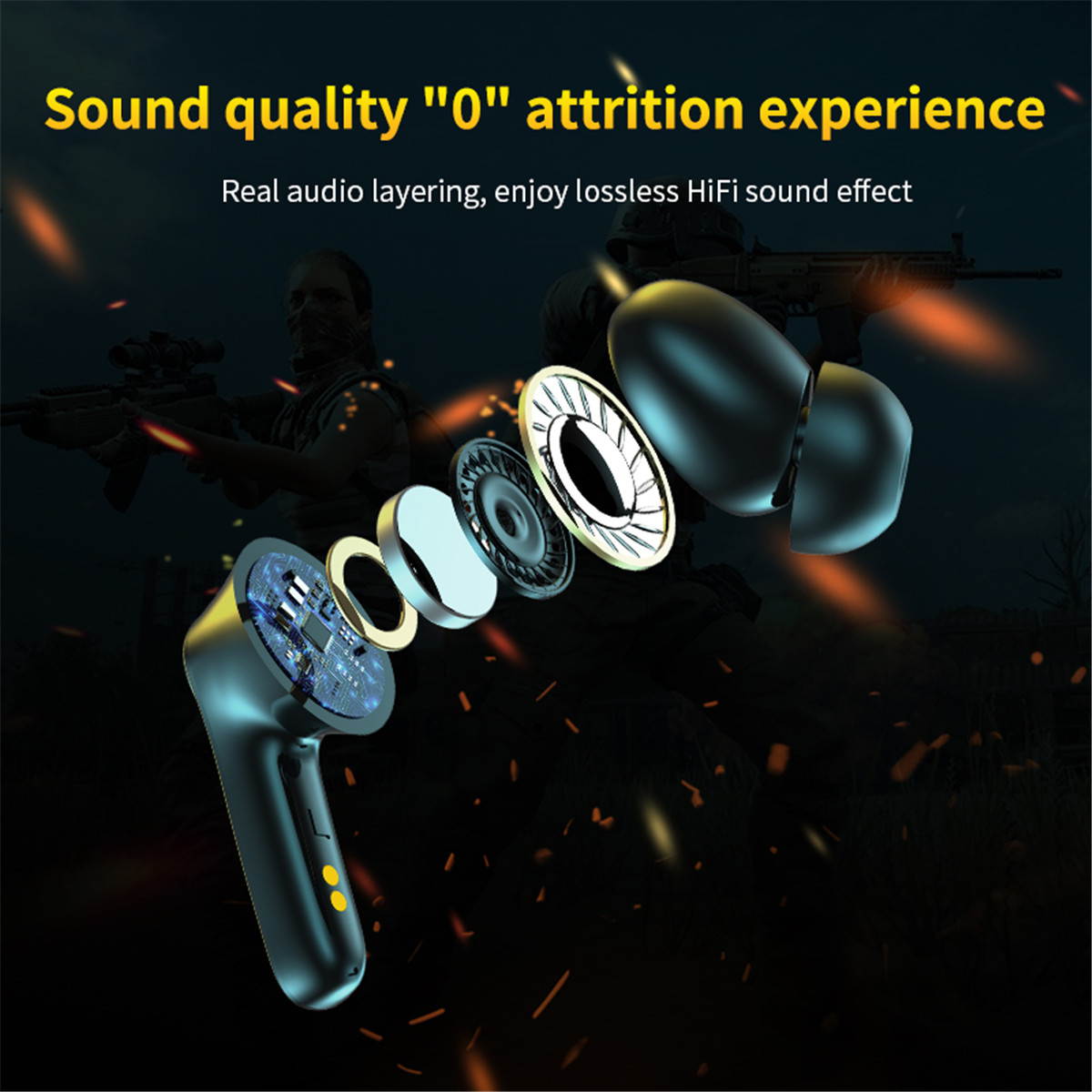 Wireless Earbuds,True TWS Bluetooth 5.0 Headphones In-Ear Built-in Mic Earphones,Low Latency Game &Music Dual Mode,Touch ControlStereo Headset
