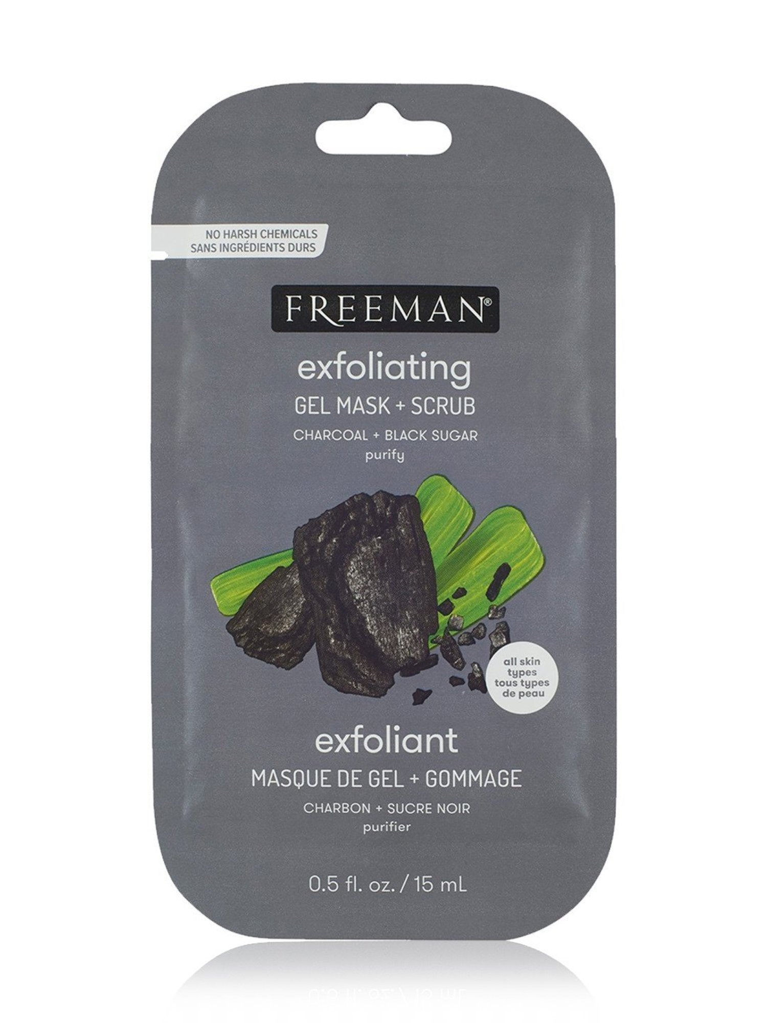 FREEMAN Charcoal + Black Sugar Exfoliating Gel Mask + Scrub - 15 ml