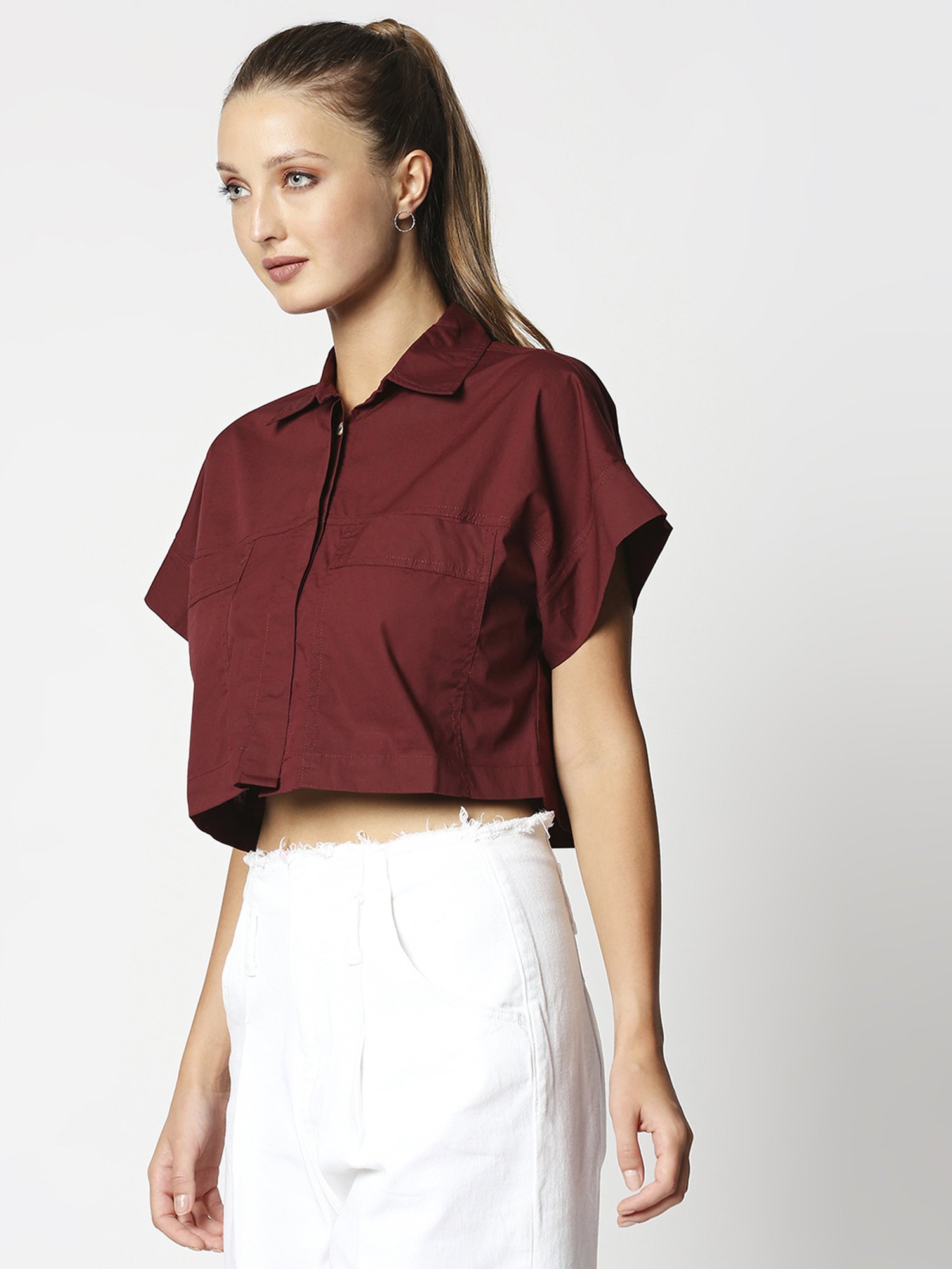 Remanika Maroon Pure Cotton Shirt