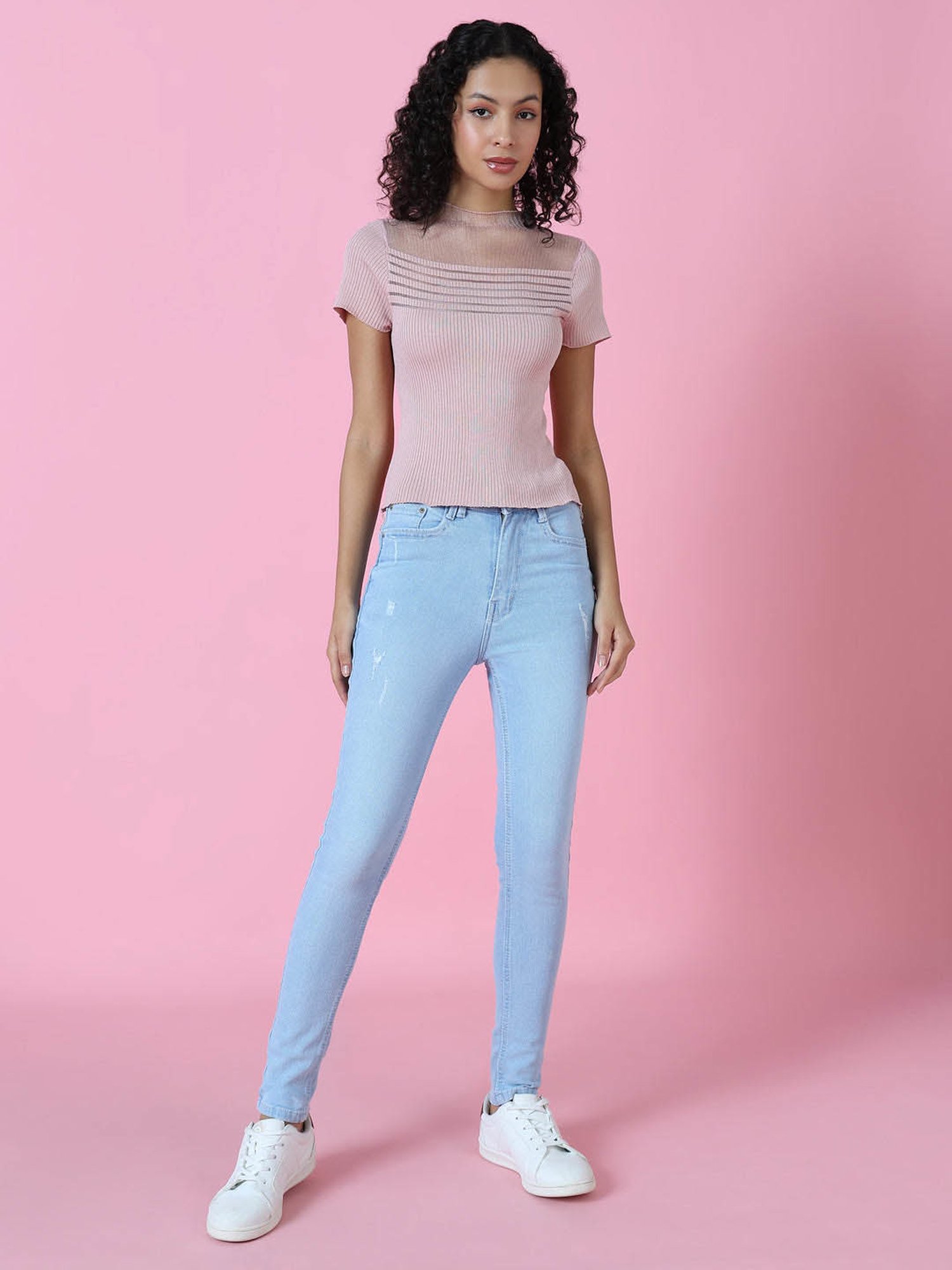 SHOWOFF Peach Regular Fit Top