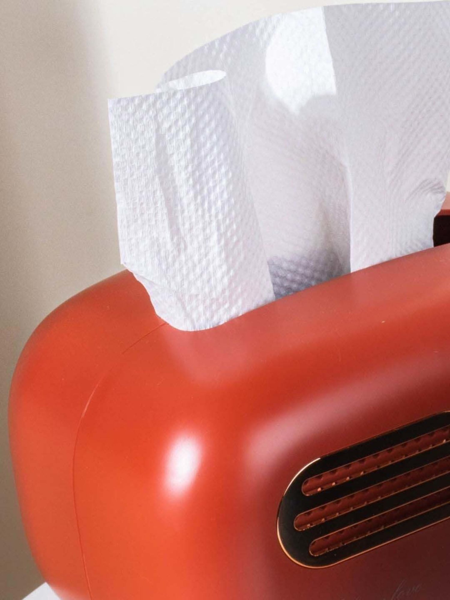 Nestasia Premium Quality Pvc Made Vintage Tangerine & Golden Tissue Box For Kitchen And Dining Room