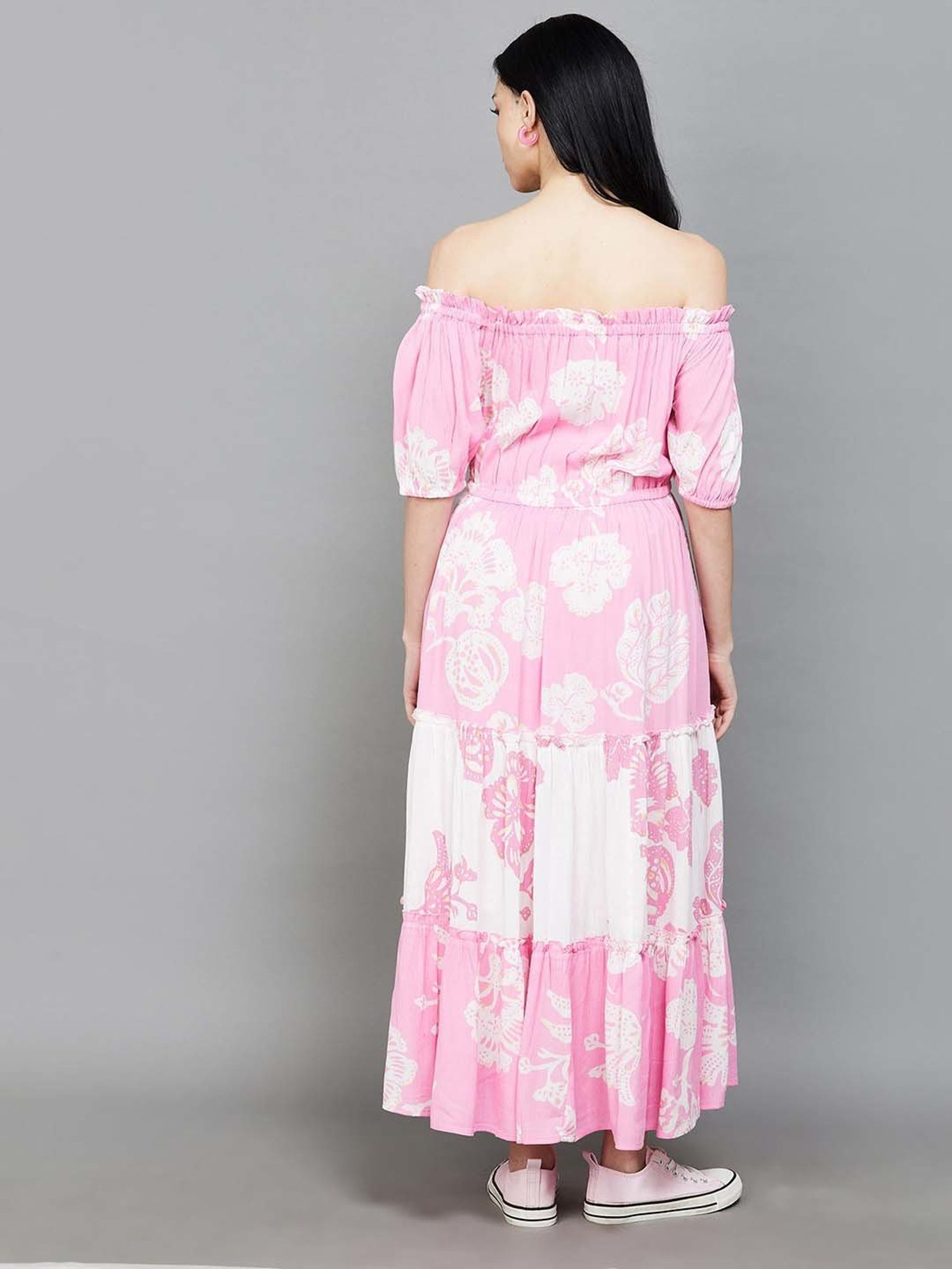 Colour Me by Melange Pink Printed Maxi Dress