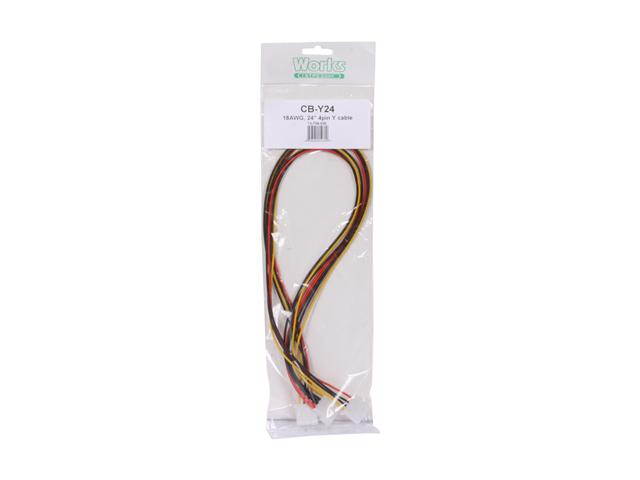 Works CB-Y24 2 ft. Molex male to 2 x molex females