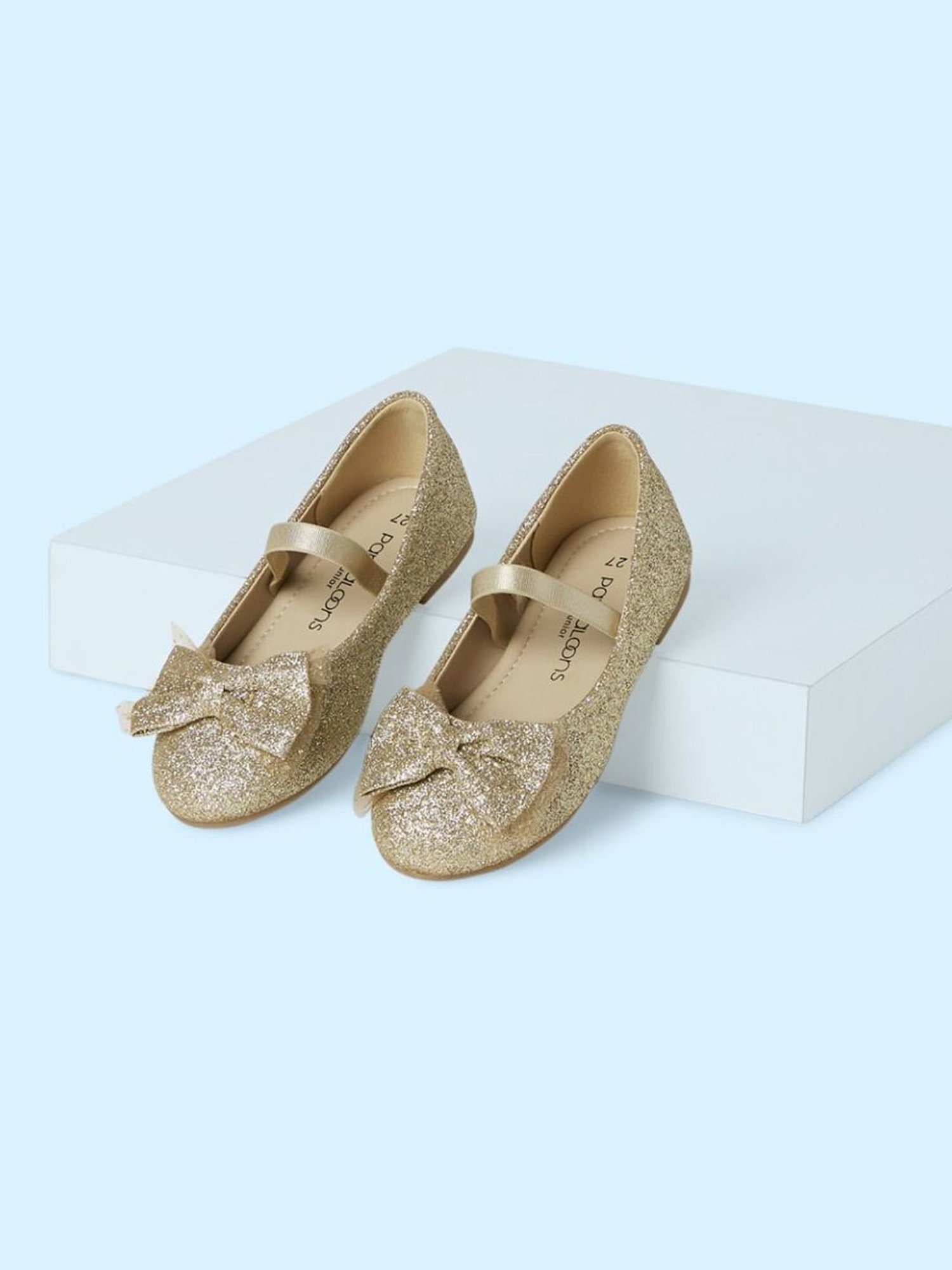 Pantaloons Junior Gold Mary Jane Shoes