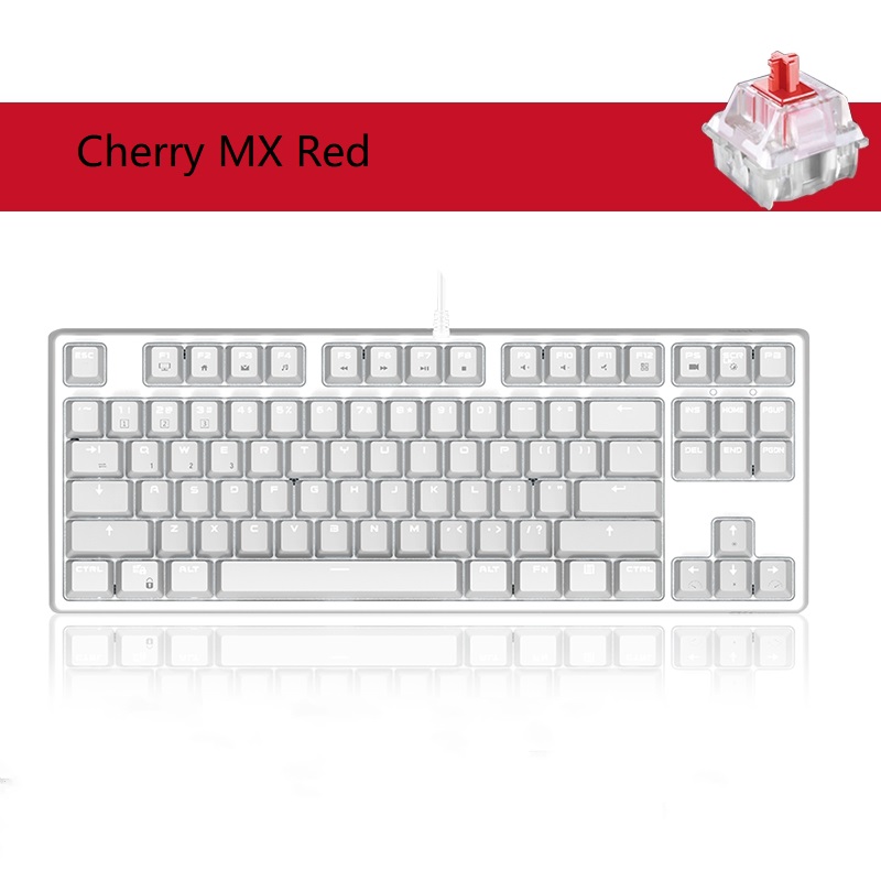 Royal Kludge RK987  N-key Rollover Ergonomic Design,Cool Exterior USB Wired PBT Keycaps White Backlit Keyboard for Gaming and Office - Black( RK Black Switch)