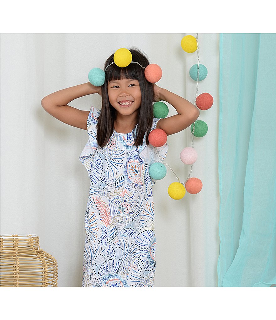 Mini Molly Big Girls 8-14 Ruffle-Sleeve Paisley-Print A-Line Dress