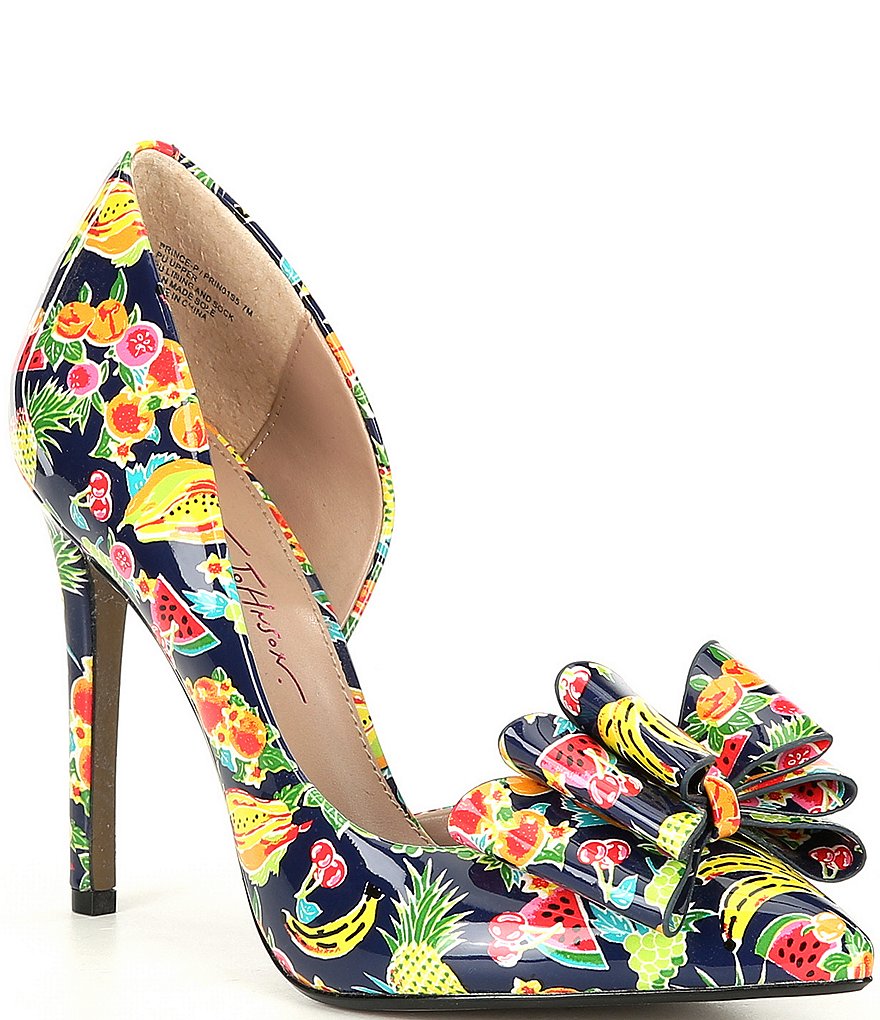 Betsey Johnson Prince Fruit Printed Bow Pumps