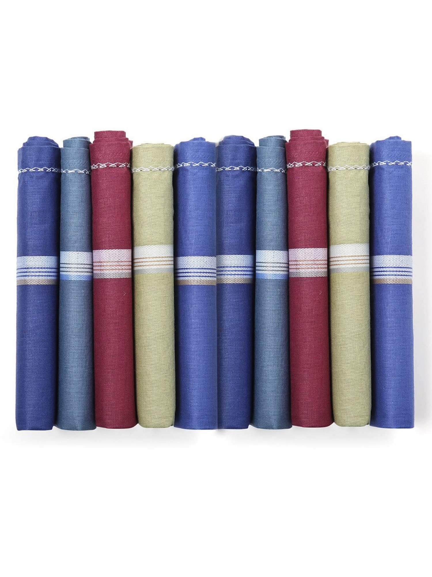 Crusset Multicolor Cotton Handkerchief - Pack of 10