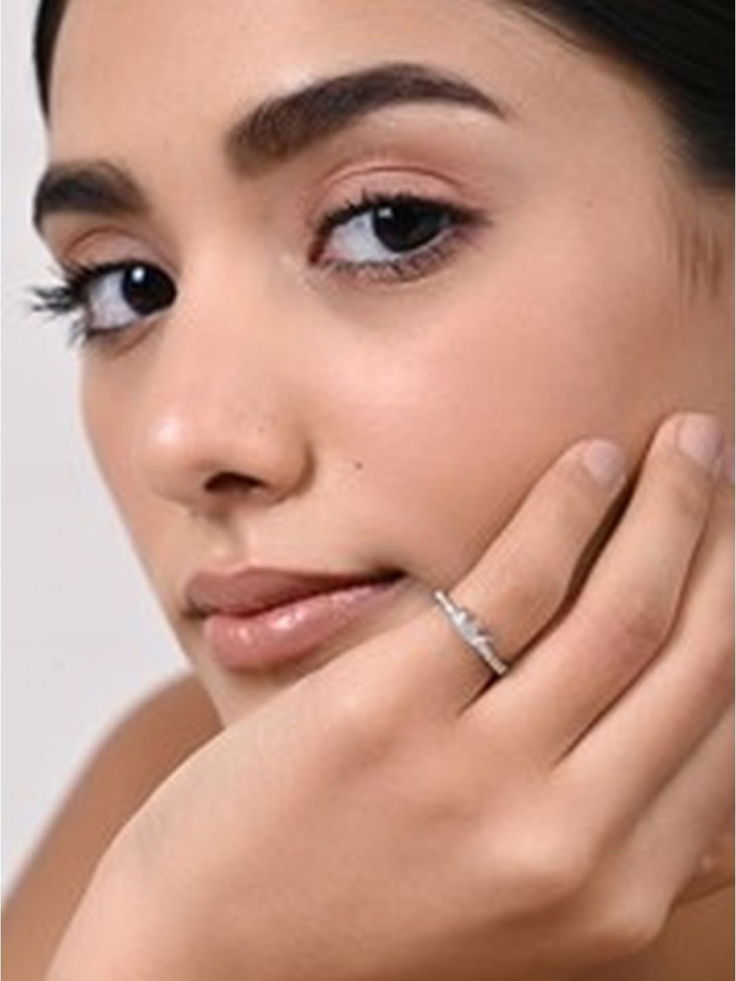 March by FableStreet 92.5 Sterling Silver Zircon Queen Ring for Women