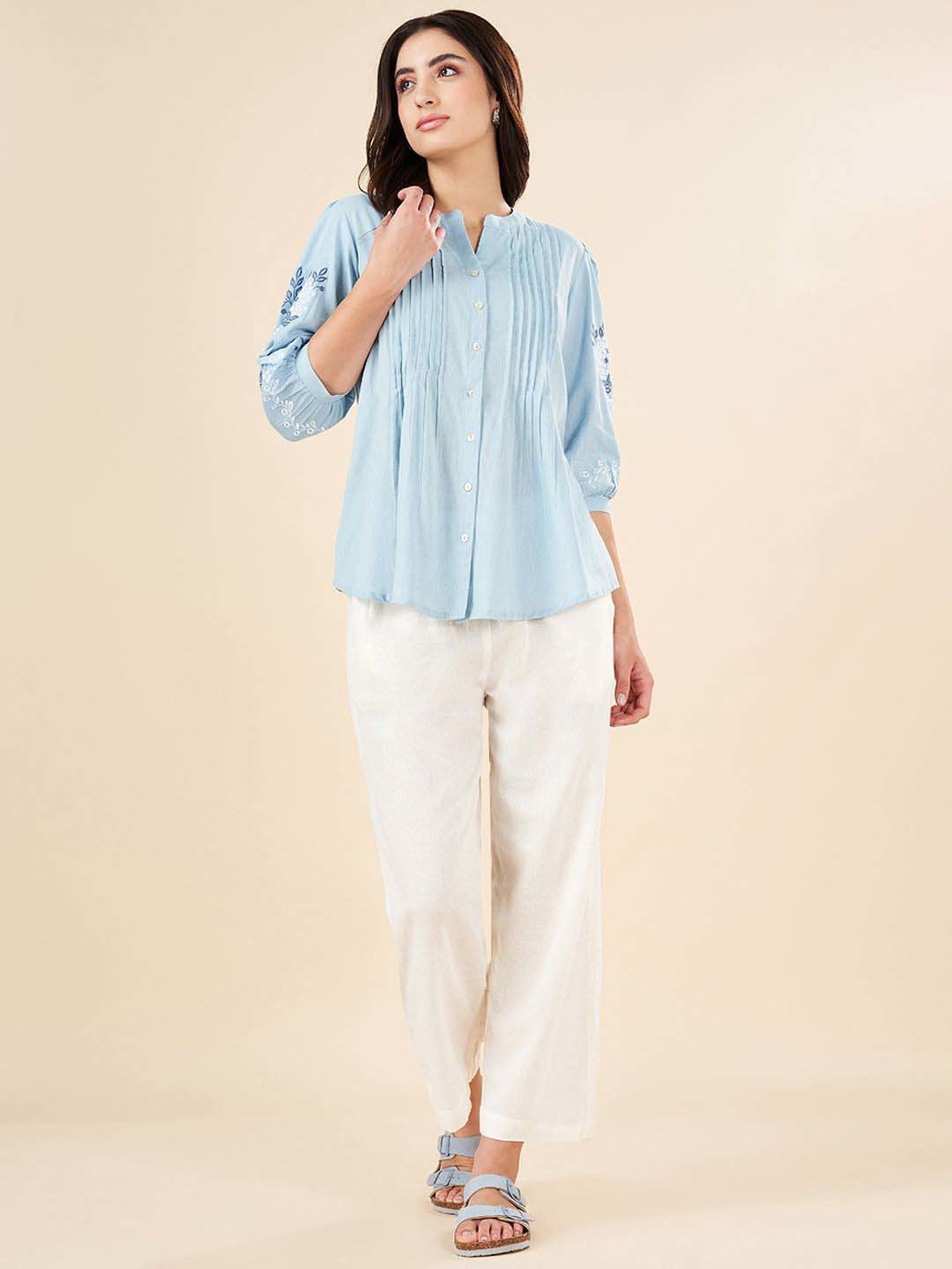 Akkriti by Pantaloons Dream Blue Printed Tunic