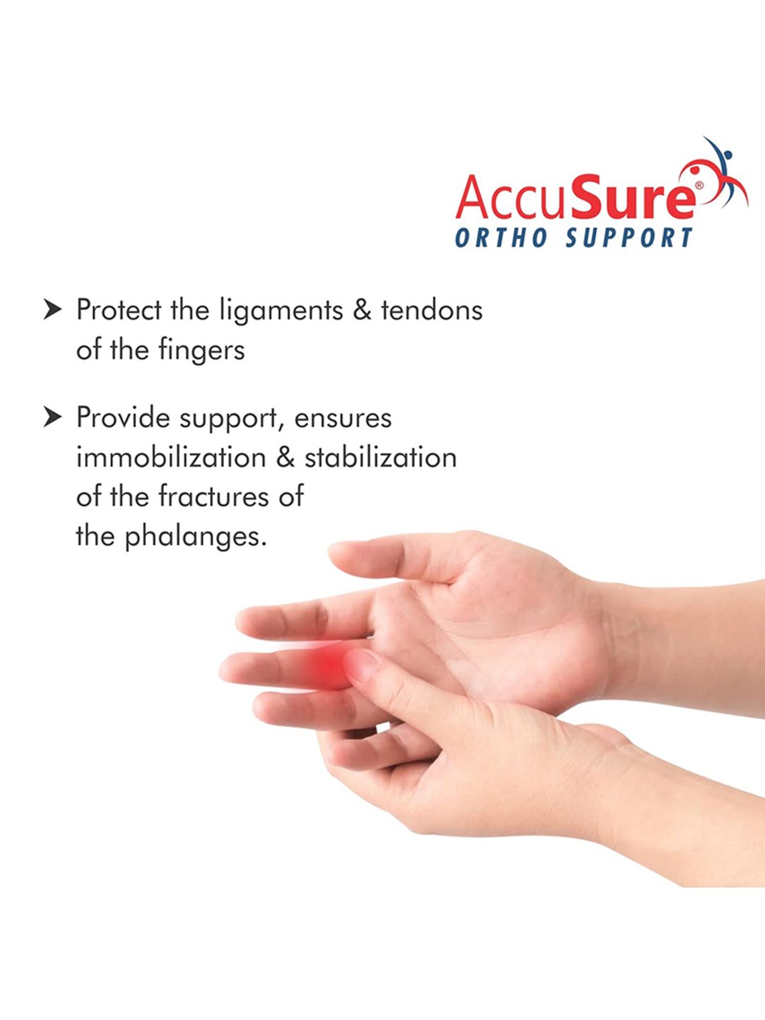 AccuSure Foam Lined Frog Finger Splint - Large (Grey)