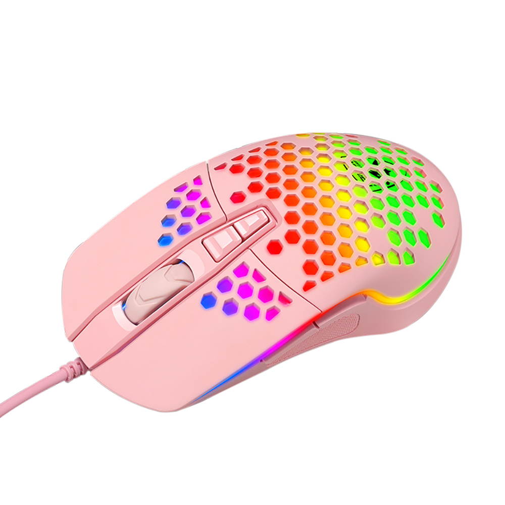 RGB Gaming Mouse,Mignvoa Wired USB Mouse Lightweight Honeycomb Shell,6400 DPI Adjustable, 7 Programmed Buttons, Ergonomic Optical Computer Gamer Gaming Mice for Windows PC Laptop