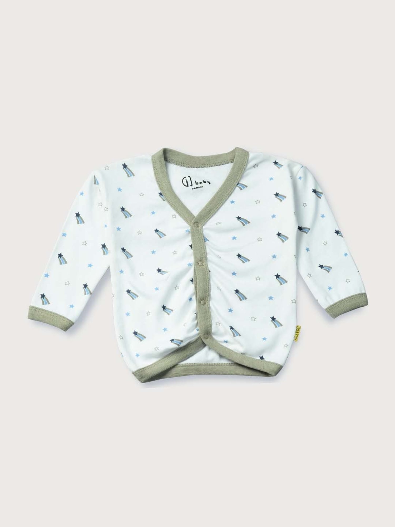 GJ baby White Printed Full Sleeves Top Set