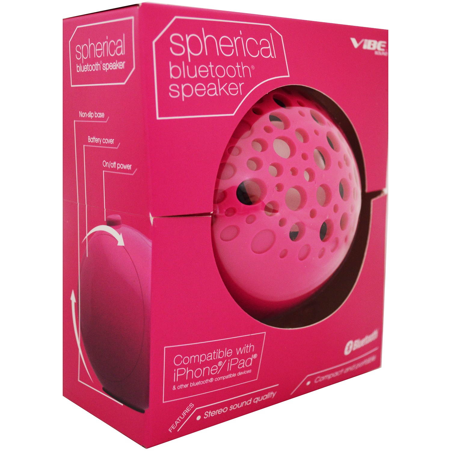 Vibe Spherical Portable Bluetooth Speaker for  Devices - Blue