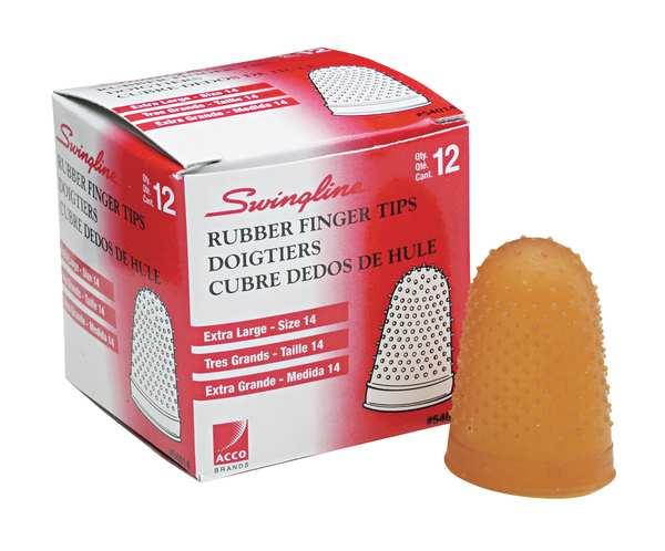Swingline Rubber Finger Tips 14 (X-Large) Amber Dozen 54014