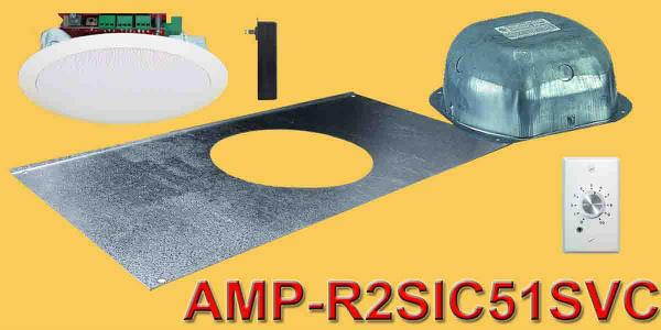 Two Source, Amplified, 5.25", Drop Ceiling Speakers (One Speaker Package with Volume Control )