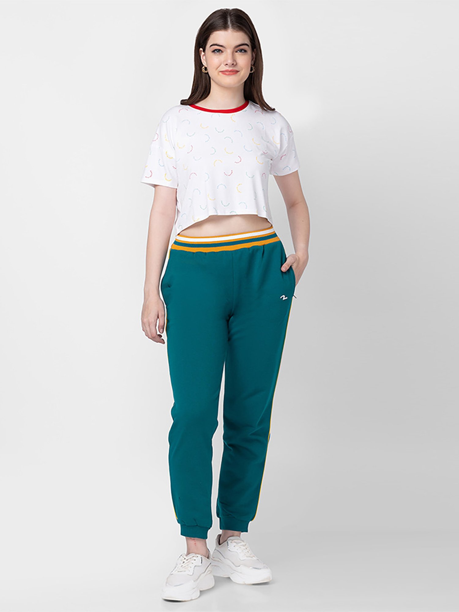 Spykar White Cotton Printed Top