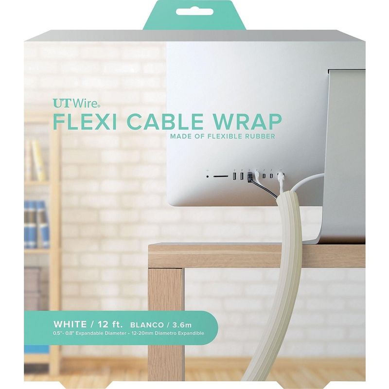 UT Wire 12' FLEXI CABLE WRAP, WHITE UTW-FCW12-WH