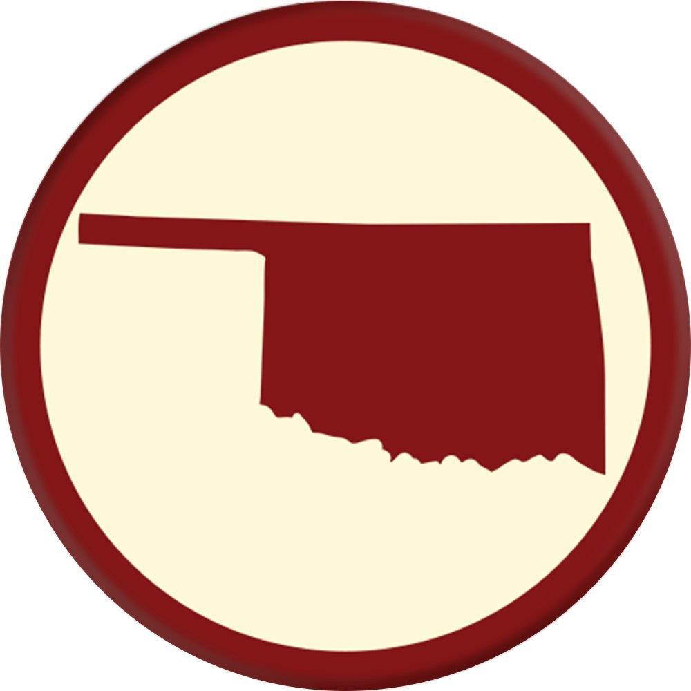 Sassy Southern Charm & Grace Cute Trendy & Unique Cream & Crimson State of Oklahoma on Black for Wireless Phone PopSockets Stand for Smartphones and Tablets