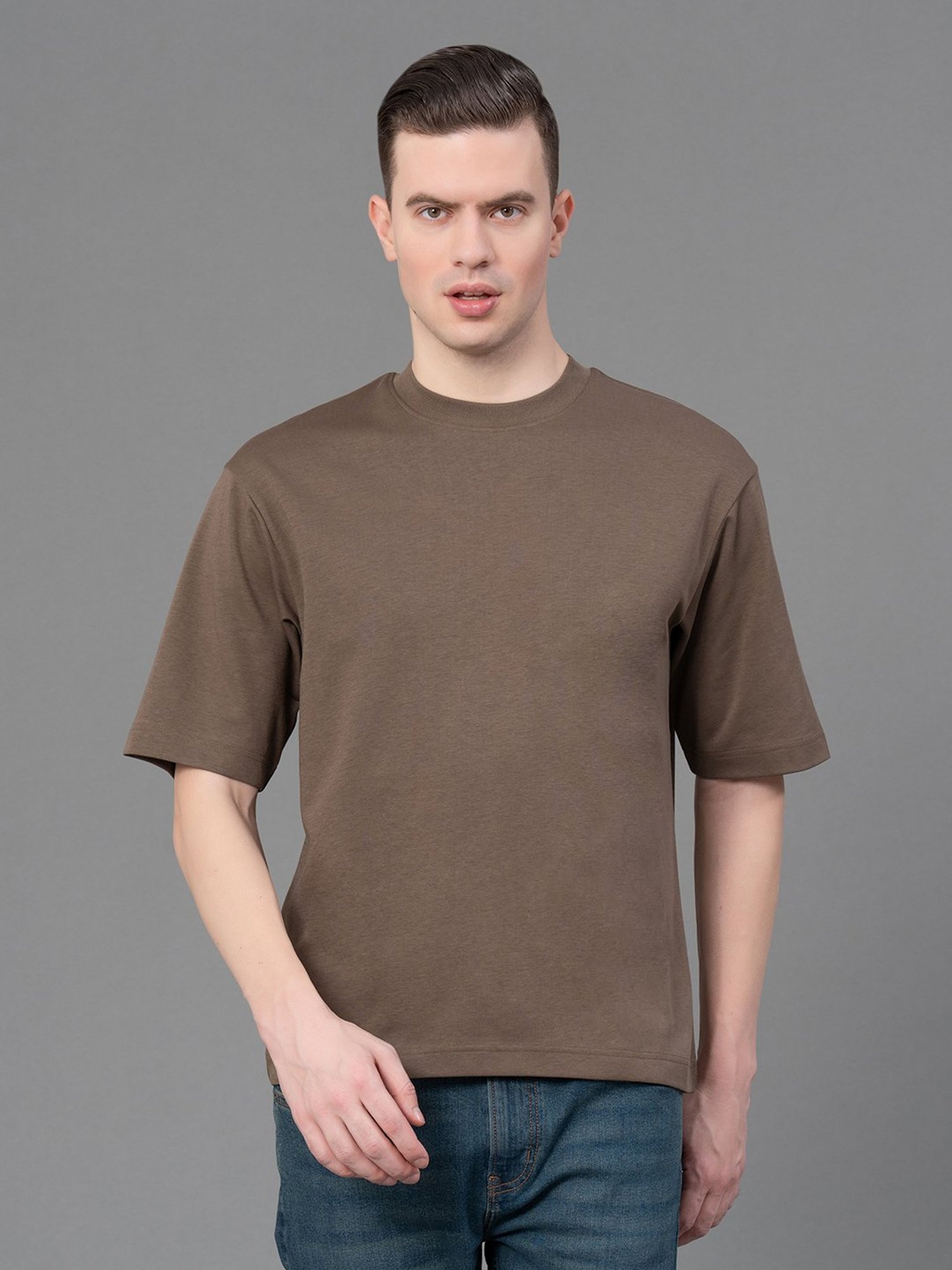Red Tape Deep Olive Loose Fit Crew T-Shirt