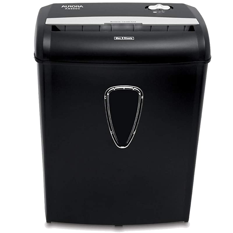 AS890C 8Sheet CrossCut PaperCredit Card Shredder with Basket