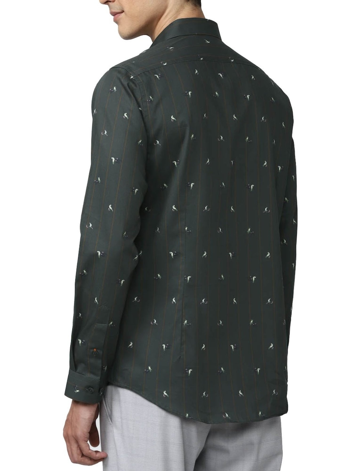 Simon Carter London Grey Printed Slim Fit Shirt