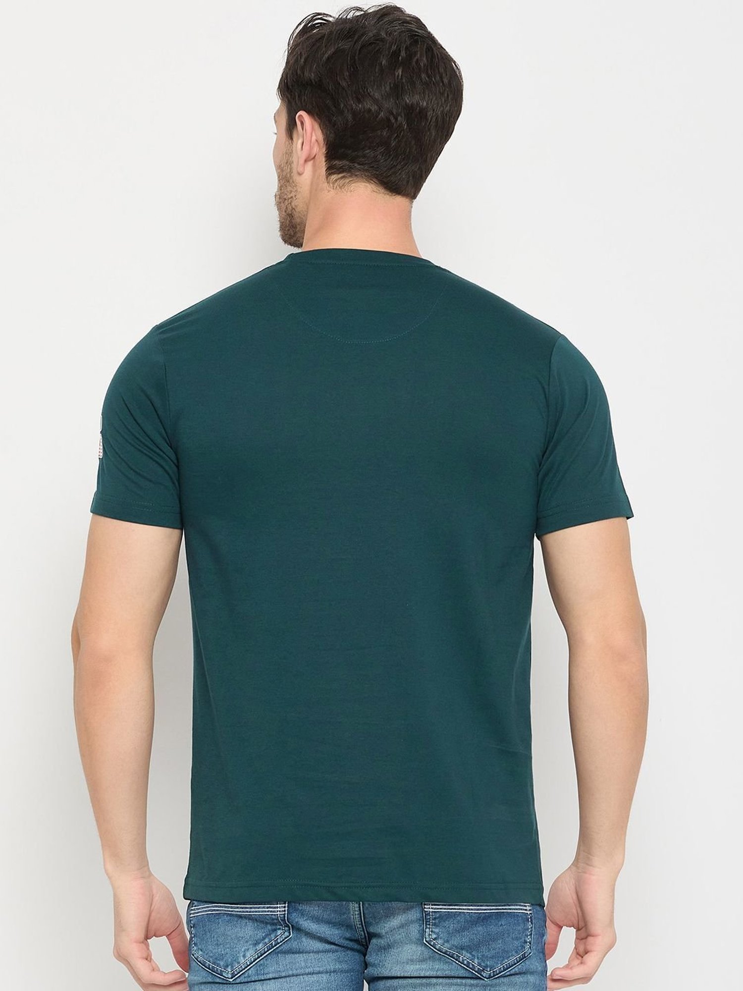 Duke Teal Slim Fit Printed T-Shirt
