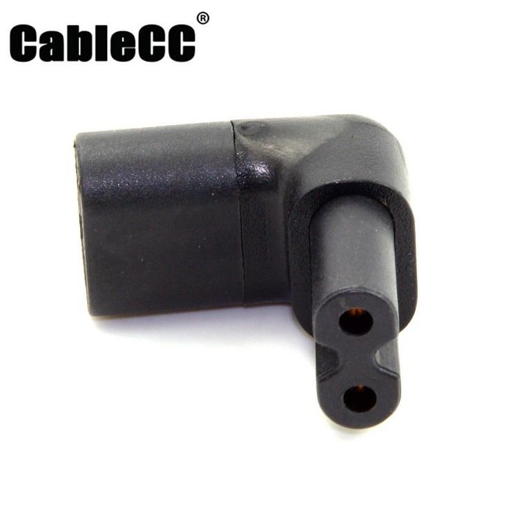 Cablecc  Figure 8 IEC 320 C7 to C8 90 Degree Up Down Angled Right Angle AC Power Adapter Extension