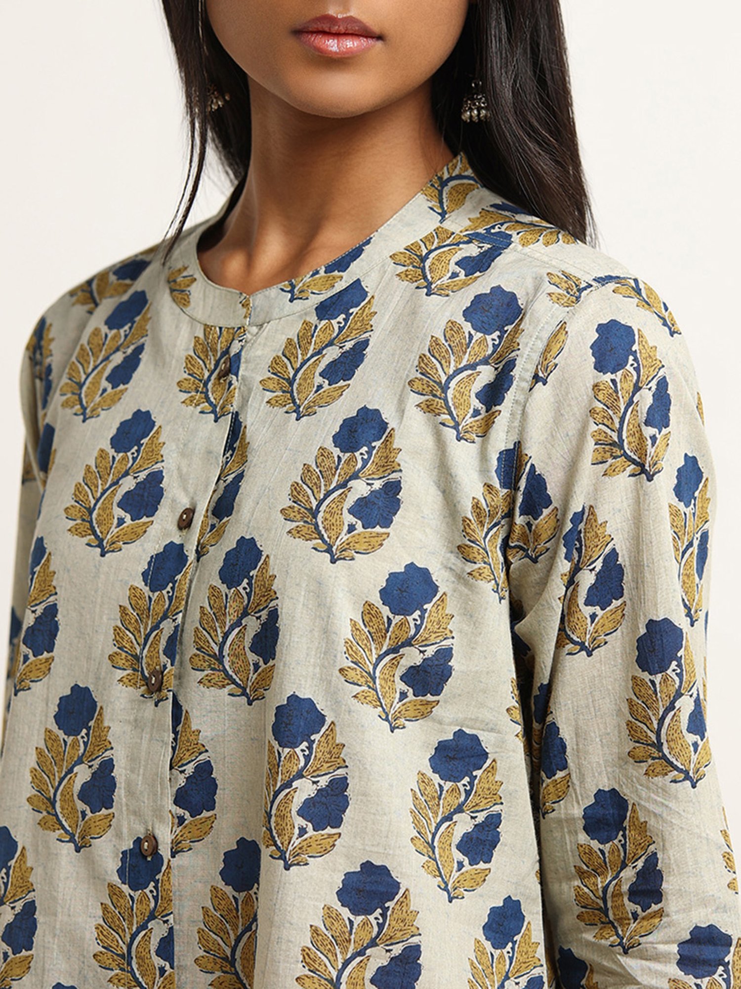 Utsa by Westside Indigo Floral Print Tunic