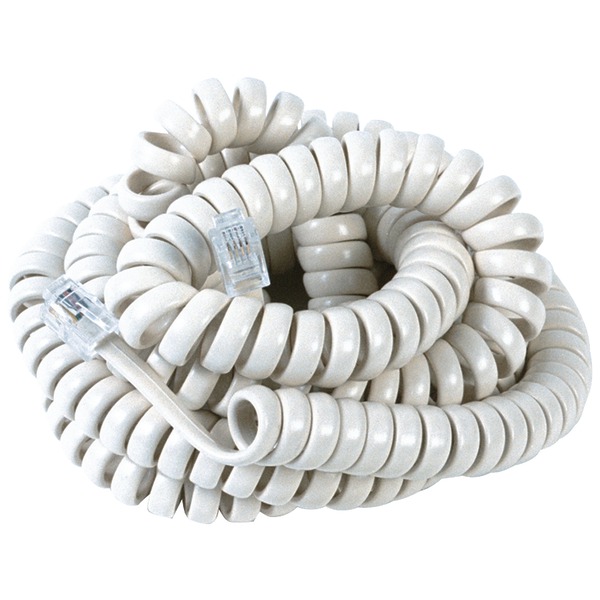 Standard Handset Coil Cord, 25 Ft., White