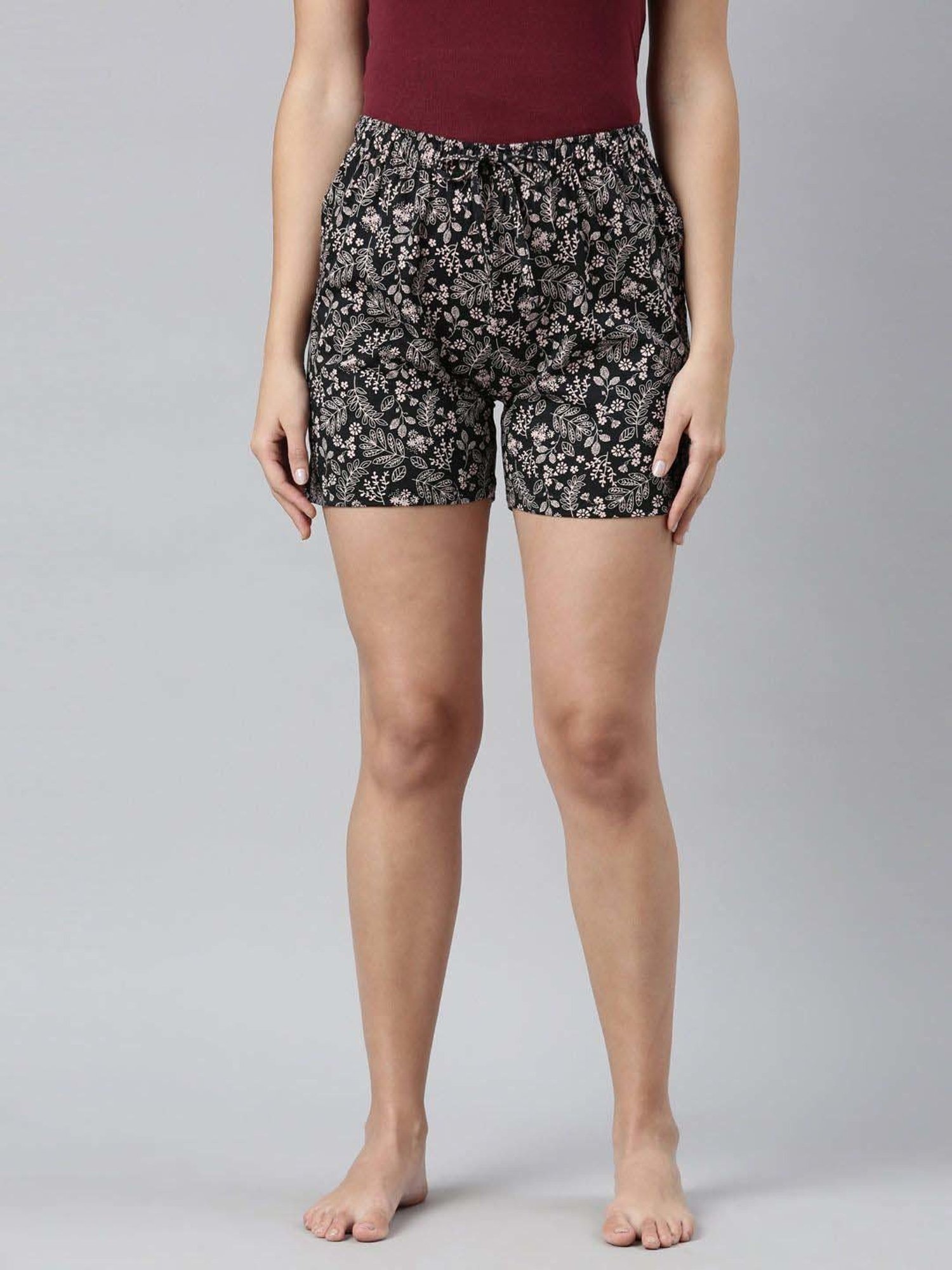 Go Colors! Black Cotton Printed Shorts