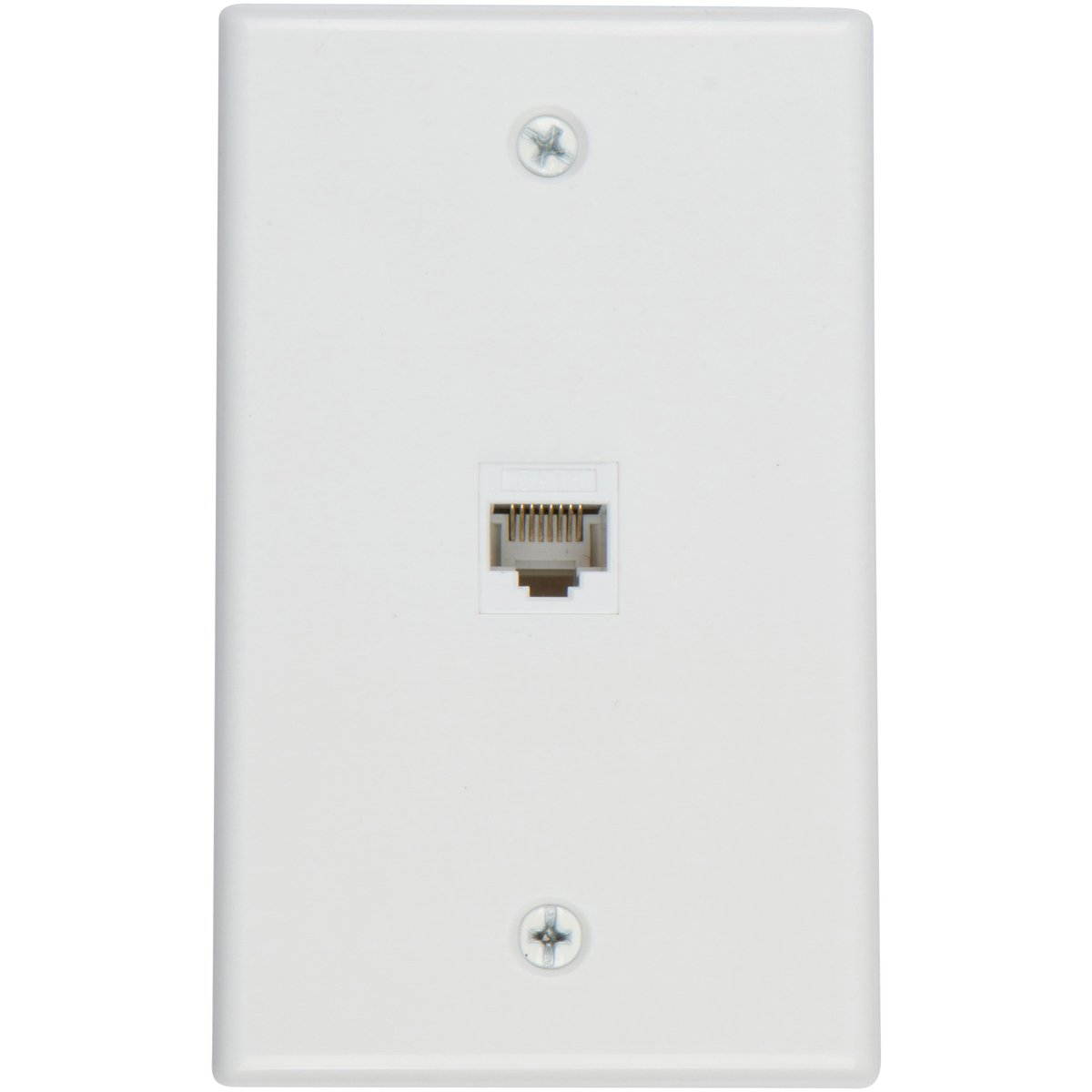Buyer's Point 1 Port Cat6 Wall Plate, Female-Female  with Single Gang Low Voltage Mounting Bracket Device pack of 5 white 1 port
