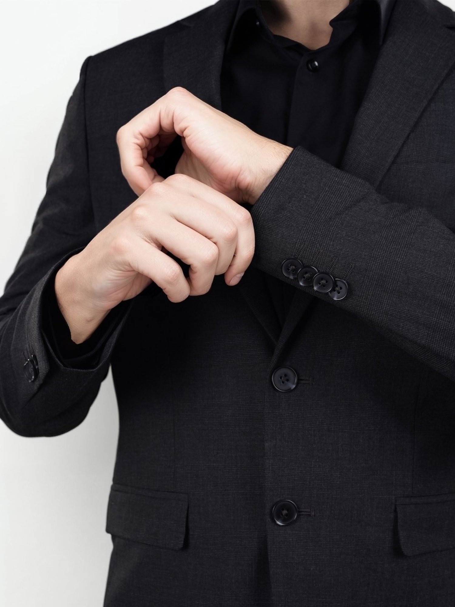 celio* Dark Grey Solid Slim Fit Suit Blazer