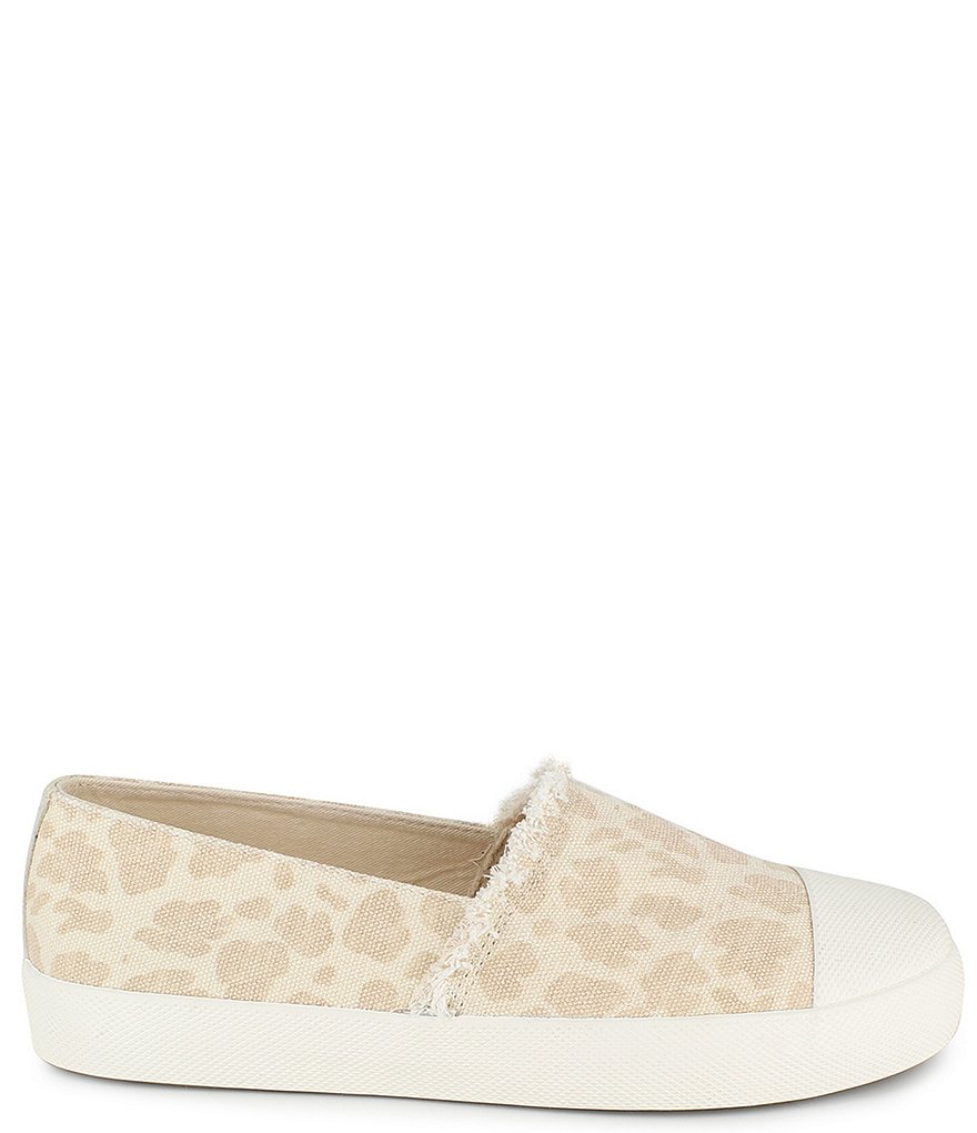Splendid Aida Cheetah Print Canvas Fray Edge Slip-On Sneakers
